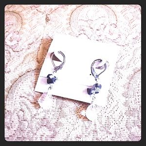 🖤Vintage Obsidian & Quartz Natural Stone Earrings